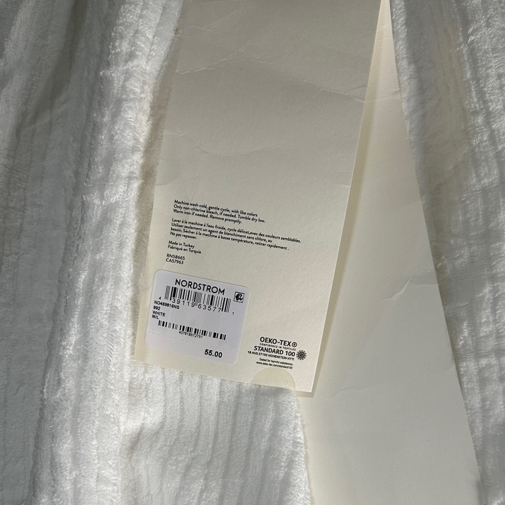 Nordstrom White Textured Robe - Picture 4 of 5